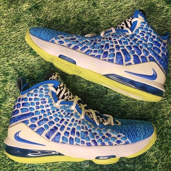 SIZE 7- Nike LeBron 17 GS 'Sprite' Blue-Ghost Green VNDS 2020  BQ5594-434  Fits - Picture 10 of 16